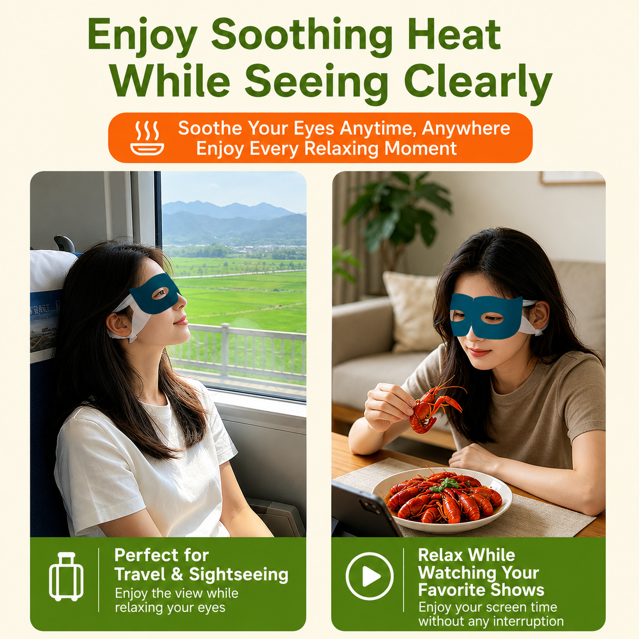 30pc Open-Eye Lutein Visual Steam Eye Mask