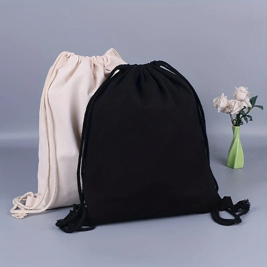 Cotton Canvas Drawstring Backpack Bag